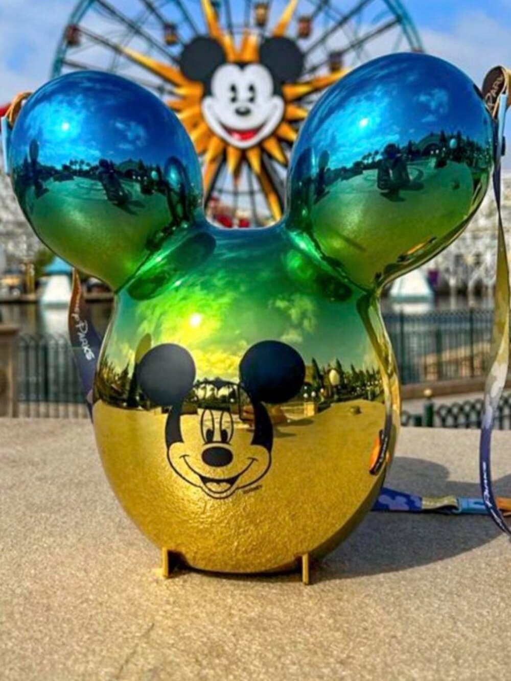 NEW Disney World Parks MICKEY BALLOON Popcorn Bucket Blue Green Gold unopened